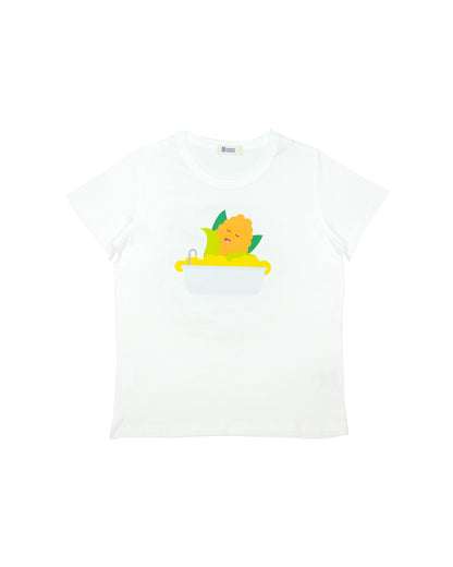 Bathing Corn T-shirt In White